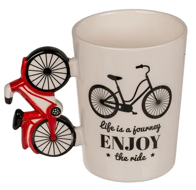 Obrázek produktu pro Hrnek na kávu Out of the Blue Bicycle - Enjoy the Ride Red