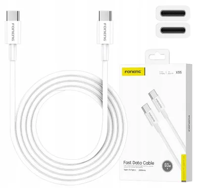 Produktbild von Foneng 2x USB-Typ-C-Kabel – robustes Kabel für schnelles Laden, 2 m, 60 W