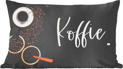 Produktbild von MuchoWow® Zierkissen Sofakissen Wohnzimmer Dekokissen 60x40 cm Sprichwörter - Kaffee - Zitate - Kopfkissen - Polster mit Foto