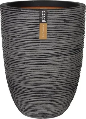 Image de Pot de Fleurs Élégant CAPI EUROPE Nature Rib, 46x58 cm, Anthracite, Intérieur/Extérieur