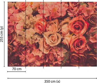Produktbild von Tadessi Fototapete | Blumen | 3.50 m x 2.55 m | Rosa | Grün | Wandbild | Digitaldruck