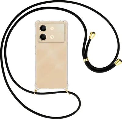 Produktbild von Handykette Backcover-Schutzhülle mit Band (Metall goldfarben) für Xiaomi Redmi Note 13 Pro 5G - schwarz
