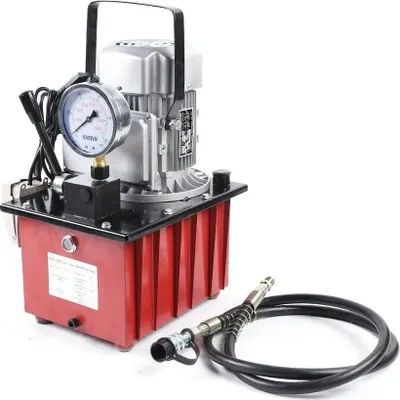 Obrázek produktu pro Elektrické hydraulické čerpadlo – olejová nádrž 7 l – vysoký tlak 700 bar – motor 750 W – 220 V – ruční ventil