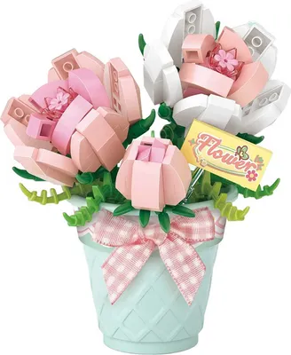 Produktbild von Loz Klemmbausteine Modell 8836 mit Rosen-Motiv, 230 Diamond-Bausteine Set