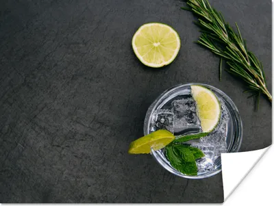 Produktbild von MuchoWow® Poster Cocktail - Glas - Zitrone 120x90 cm - Wandbild