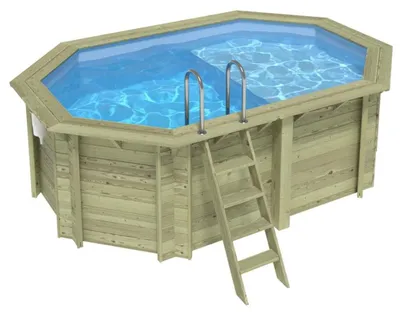 Produktbild von Pool NEMO 4.3 x 3 - H.1.31 m mit Liegefläche, hellblau, mit Stahlprofilen zum Einbetonieren