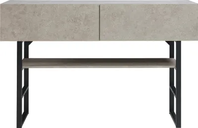 Produktbild von Konsolentisch 'Varberg' mit 2 Schubladen 75 x 120 x 30 cm Betonoptik, hell