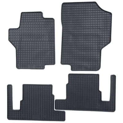 Zdjęcie produktu dla do Peugeot 1007 od 07/2005 - 12/2009 Pasujące dywaniki gumowe PETEX 4-częściowe czarne Dywaniki na każdą pogodę Gumowe dywaniki podłogowe