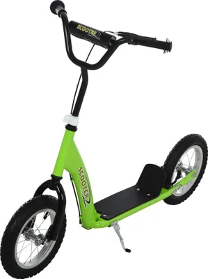 Produktbild von HOMCOM Scooter für Kinder ab 5 Jahren, große Räder, verstellbarer Lenker, Bremse und Ständer, Stahl, Grün