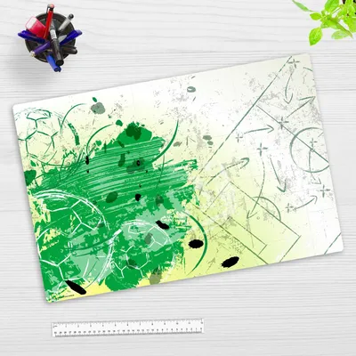Produktbild von Schreibtischunterlage für Kinder und Erwachsene – „Fußball Spiel-Taktik Graffiti“ – 60 x 40 cm – aus Premium Vinyl –  Germany