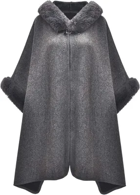 Produktbild von Wintercape für Damen - Gebeugte Strickjacke - Kunstfell - Mit Kapuze - Einheitsgröße
