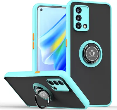 Produktbild von OPPO A74 4G Hülle, Ring Halter Ständer Matte Transluzent TPU Rahmen Stoßfest Schutzhülle für OPPO A74 4G