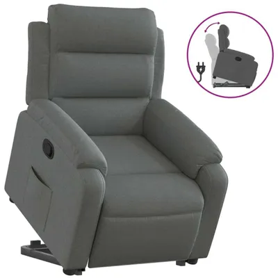 Produktbild von vidaXL Relaxsessel mit Aufstehhilfe Dunkelgrau Stoff