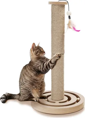 Produktbild von 3 in 1 Interaktives Katzenspielzeug,Kratzsäule für Katzen, Kratzbaum mit , Kratzstamm mit Natürlichem Sisalseil in Modernem Design