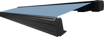 Produktbild von SOLUNA Kassettenmarkise Exquisit 4,5x3,0 Stoff Dessin 8204 Gestell DB703 dunkelgrau Antrieb rechts inkl. Motor und Wands