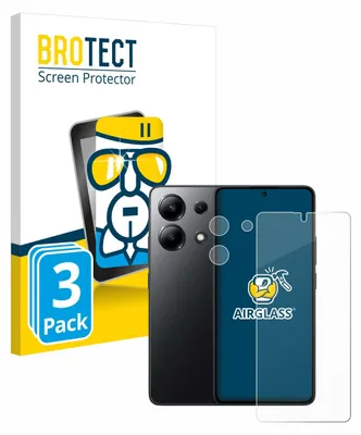 A product shot showing the packaging for a screen protector, a smartphone, and the screen protector itself.