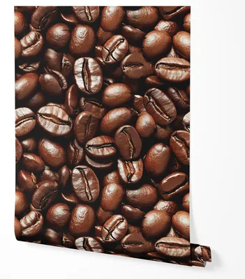 Produktbild von Vliestapete Kaffeebohnen Braun Wandtapete Küche Café Restaurant Modernes Design Realistisch Abwaschbar UV-beständige Tapete 5m x 0.5m