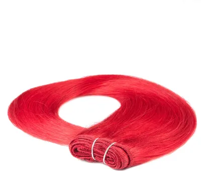 Produktbild von hair2heart Echthaar Tressen zum Einnähen Extensions glatt - 40cm 100g 0/44 rot-intensiv