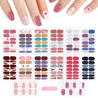 Immagine prodotto di Adesivi per unghie, 14 fogli, autoadesivi, decorazioni per nail art