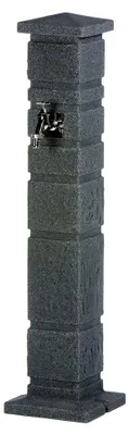 Produktbild von Wasserzapfstelle anthrazit - Wasserentnahmestelle Romana black granit aus hochwertigem Kunststoff mit Wasserhahn