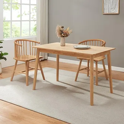 Imagen del producto de Mesa de comedor Klijori, mesa de cocina para 4-6 personas, 120 x 70 x 74 cm. Mesa para comedor, cocina o salón, rectangular, de madera, color natural