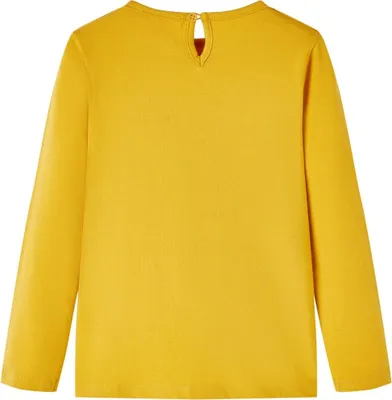 Image de vidaXL T-shirt manches longues enfant ocre foncé 104