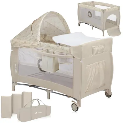 Productafbeelding van Reisbedje - 4-in-1 - Speelboog en matras - Zij-ingang
