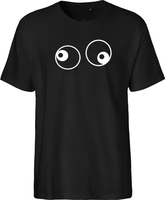 Produktbild von Huuraa Herren T-Shirt Freaky Eyes M Black Bio Baumwolle Fairtrade Herrenshirt Geschenkidee