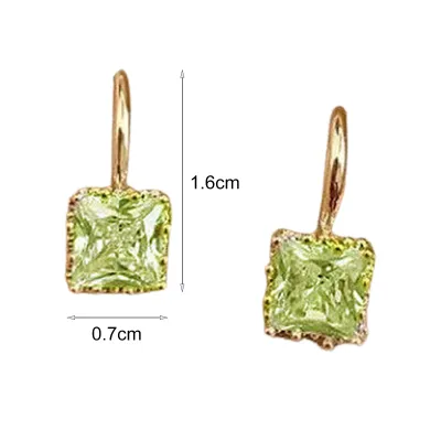 Produktbild von 1 Paar Ohrstecker, quadratische Form, Strass-Schmuck, modisches Aussehen, langlebige Ohrstecker für den täglichen Gebrauch-Weiß