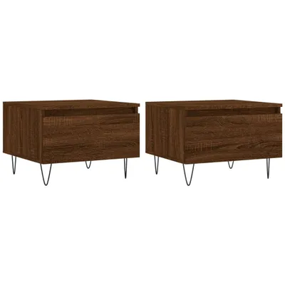 Zdjęcie produktu dla vidaXL Stoliki kawowe 2 szt. Brązowy dąb 50x46x35 cm Materiał drewnopochodny
