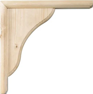 Produktbild von Volutenhalterung aus natürlichem Rohholz, H.15 x T.15 cm