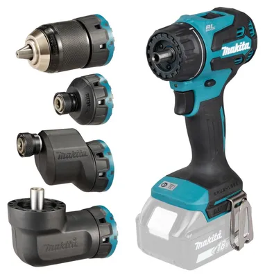 Produktbild von Makita Akku-Bohrschrauber mit Wechselkopfsystem inklusive 4-Kopfaufnahmen LXT 18V - DDF491RTJ
