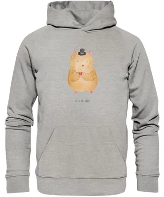 Produktbild von Mr. & Mrs. Panda Bedruckter Hoodie Hamster Hut Größe XS - Heather Grey - Geschenk, Lustige Sprüche, Magier, Pullover, Sweatshirt, Pulli, Zwerghamster, Zauberer, Zylinder