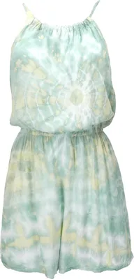 Produktbild von Kurzer Luftiger Batik Overall im Boho Style, Einteiler - Mint, Damen, Grün, Viskose, Shorts, Leggings