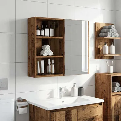 Produktbild von vidaXL Badezimmer-Wandschrank Altholz 40 x 16 x 62,5 cm Holzwerkstoff