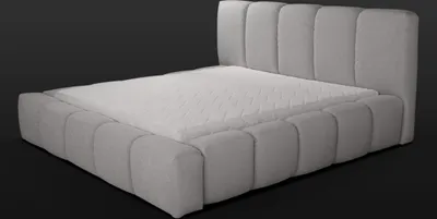 Produktbild von Bett Grau Doppelbett Schlafzimmer Holz Möbel Design Polster Stoff