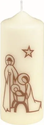 Produktbild von Weihnachtskerze "stilisierte Krippe" 15 x Ø 6 cm