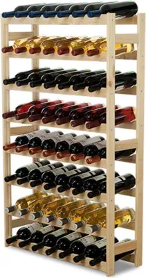 Produktbild von Weinregal PINOTWINE | HxBxT 118x72x25cm | 56 Flaschen | Massives Kiefernholz | Natur unbehandelt