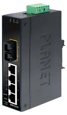 Produktbild von PLANET 4+1 100FX Port Multi-mode Industrial Ethernet Switch