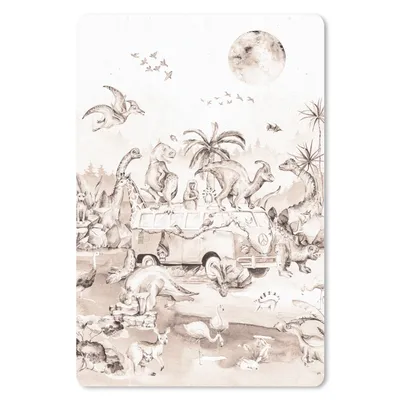 Produktbild von MuchoWow® Mauspad Mousepad Dinosaurier - Bus - Kinder - Tiere - Bäume 18x27 cm - Mousepads - Maus Mat - Pad - Mausunterlage