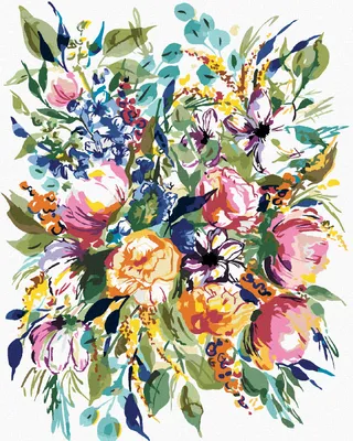 Produktbild von Zuty - Malen nach Zahlen - BUNTE BLUMEN (ALEXANDRIA GILBERT), 40x50 cm, ohne Keilrahmen