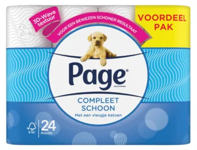Imagen del producto de Papel higiénico "Compleet Schoon", 2 capas, 24 unidades