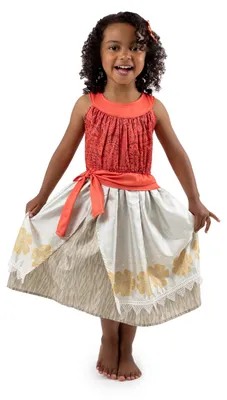 Obrázek produktu pro Little Adventures – princeznovské šaty Vaiana se sponkou do vlasů – kostým 104–116