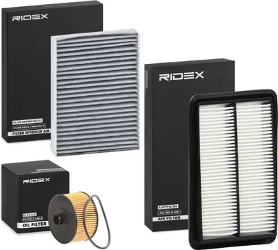 Produktbild von RIDEX Filterset Inspektionspaket Filtersatz für NISSAN Qashqai II (J11, J11) für RENAULT Kadjar (HA, HL) Koleos II (HC)