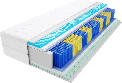Produktbild von Matratze 95x205 cm Doppelmatratze, H3 Mittelfest Federkernmatratze, Taschenfederkernmatratze 21 cm Hoch Latex Profilierter Visco Memory Hypoallergene, HR-Schaum, Wendematratze mit Klimafaser, Gesteppter Bezug Remo Multitaschen Visco Molet