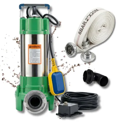 Produktbild von CHM GmbH®Schmutzwasserpumpe 550 Watt Fäkalienpumpe 11000 L/h mit C-Schlauch