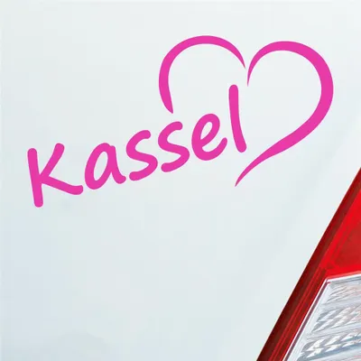 Produktbild von Auto Aufkleber Kassel Herz Stadt City Liebe Love Heimat 16,5x8 cm Pink Sticker Heckscheibenaufkleber