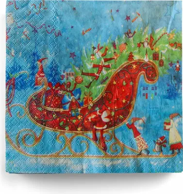 Produktbild von Weihnachtsservietten mit Schlitten-Motiv
