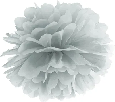 Produktbild von Pompom silber aus Seidenpapier, Ø 35cm
