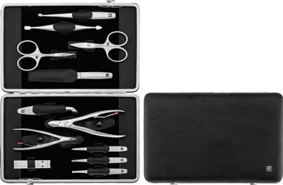 Zdjęcie produktu dla Zestaw do manicure ZWILLING TWINOX 12 elementów w czarnym skórzanym etui